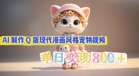 AI制作Q版现代漫画风格宠物视频，单日变现几张-亮剑学堂